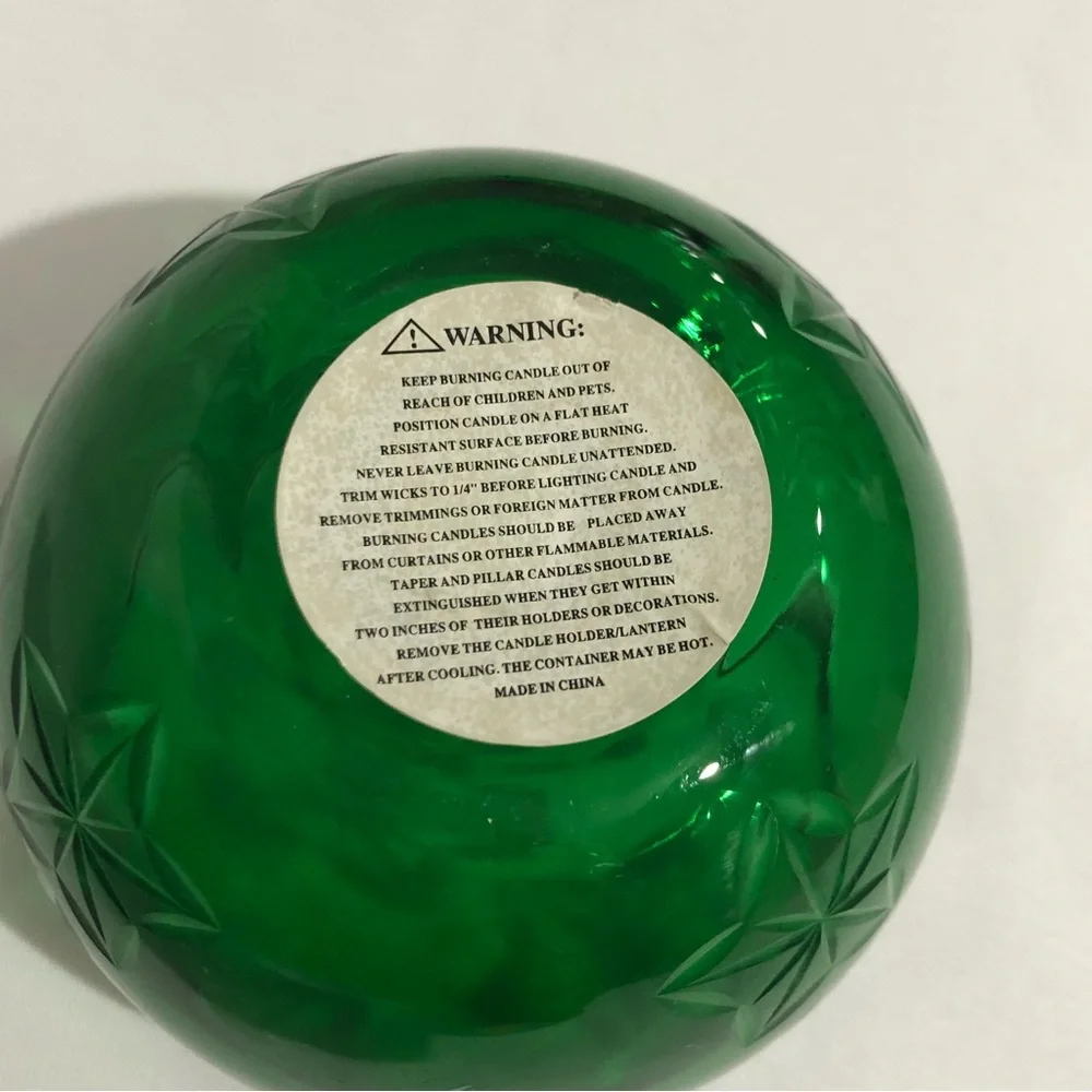 Red & Green Glass Candle Holders Set of 2
